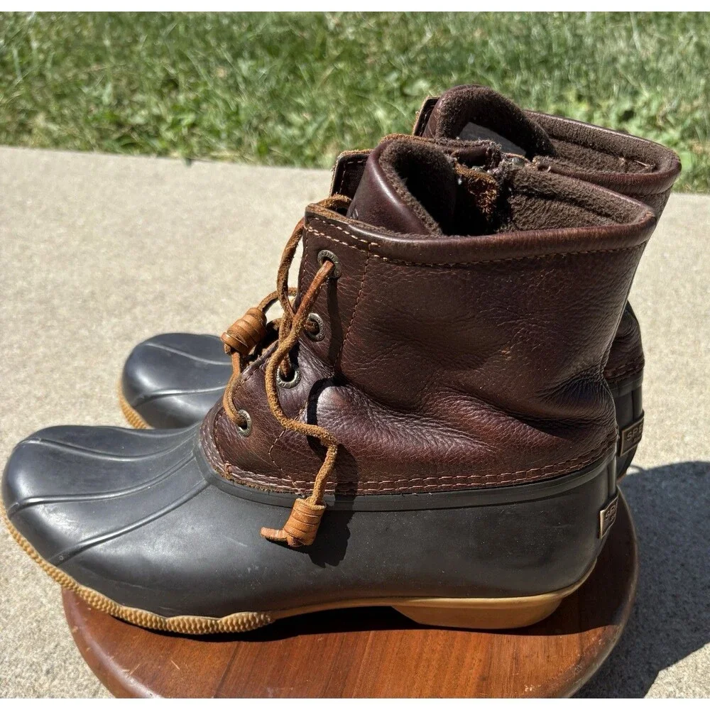 Sperry Top Sider Boots Women’s Sz 9 Brown Duck Waterproof Snow Rain STS91176